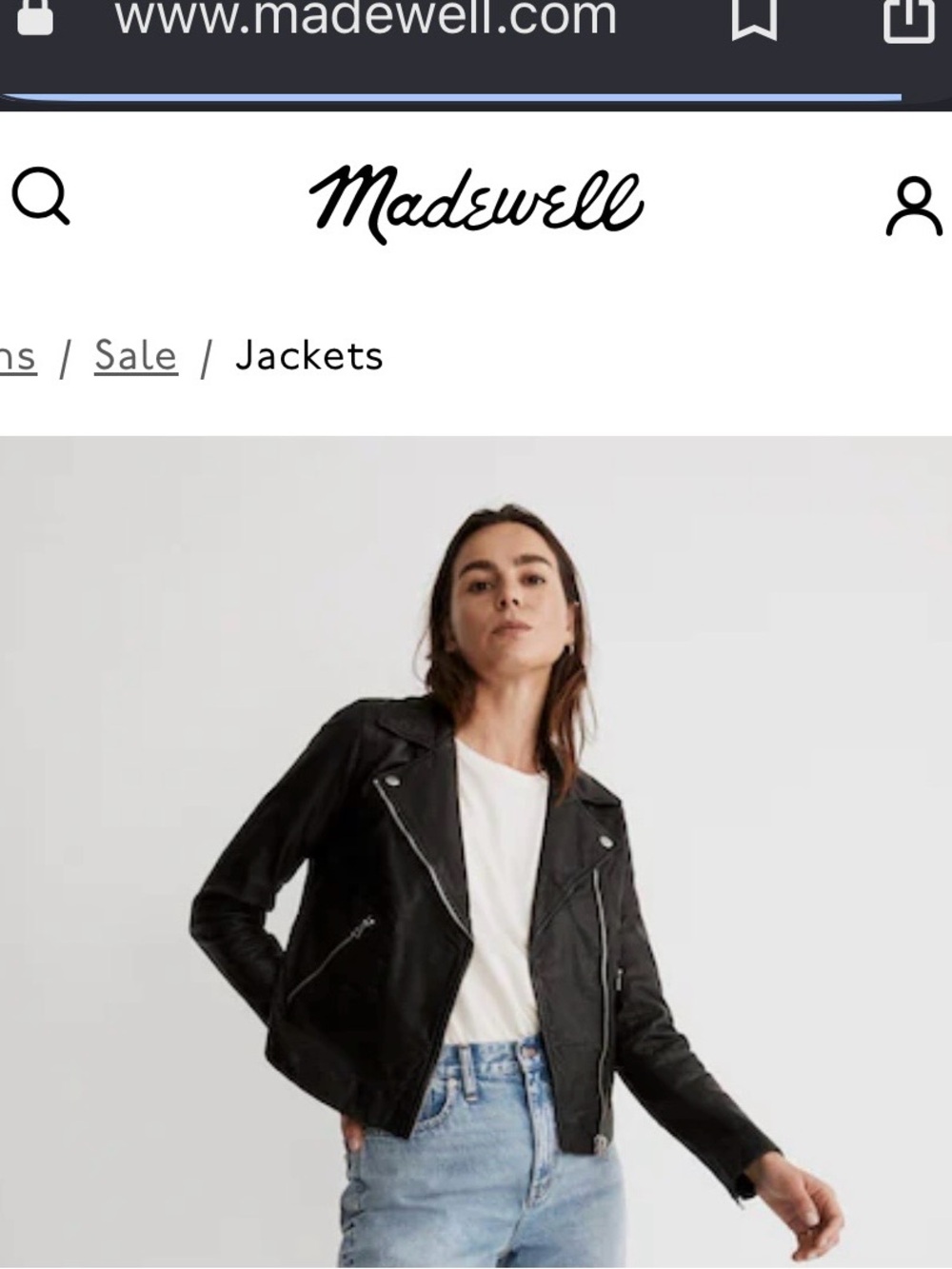 Madewell Black Leather Moto Jacket